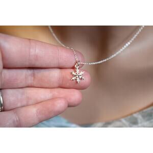 Sterling Silver Snowflake Charm Necklace